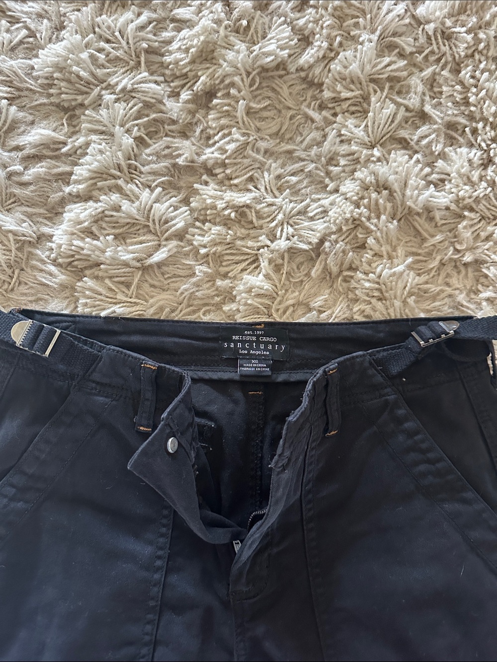 Sanctuary Midnight Black Utility Cargo Pants